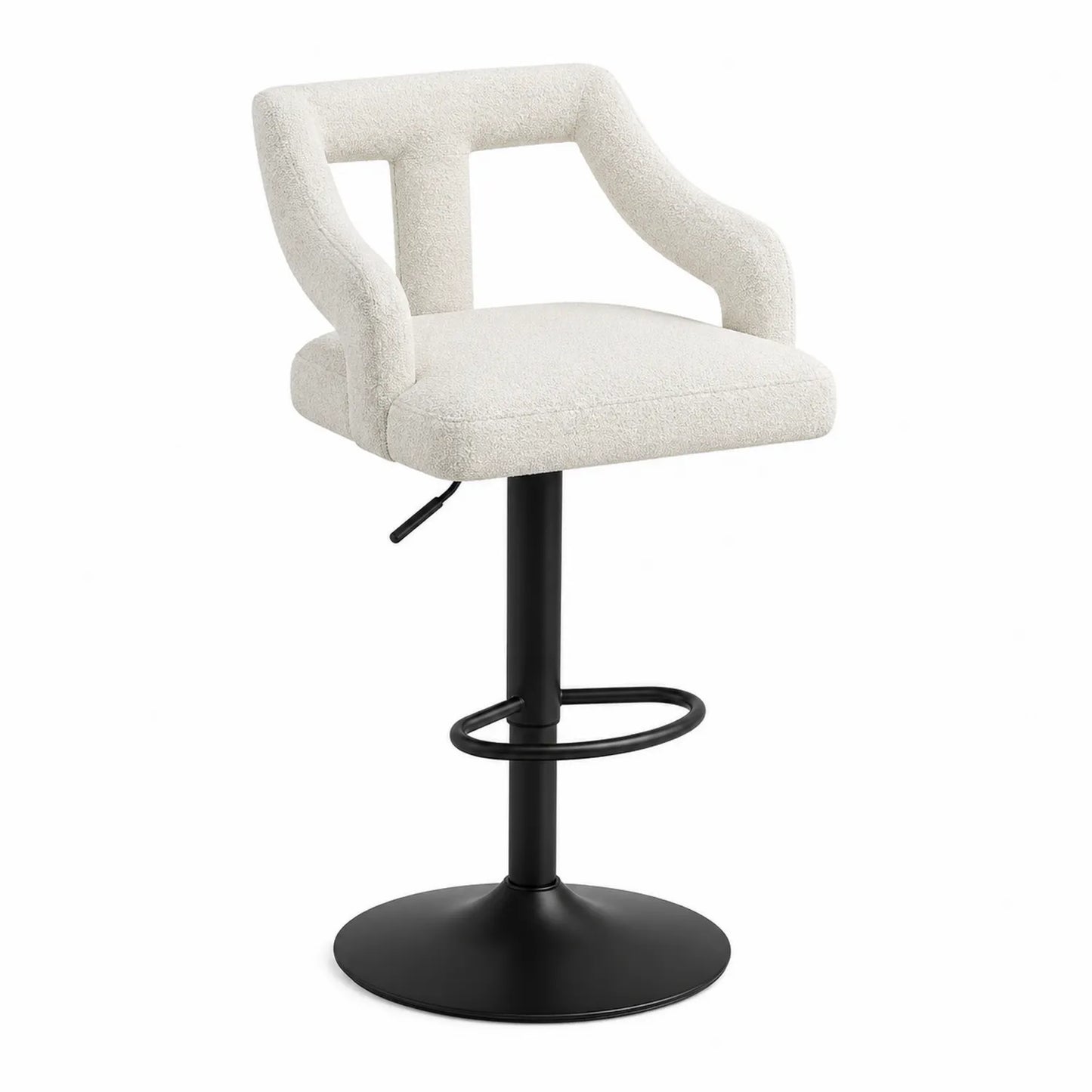 Metall-Barhocker mit Polyester-Sitz in Creme