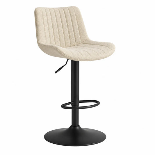 Barstuhl Stoff Beige Höhenverstellbar