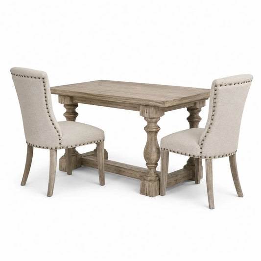 Esszimmer Tischset aus Holz mit 2 Stühlen Beige
