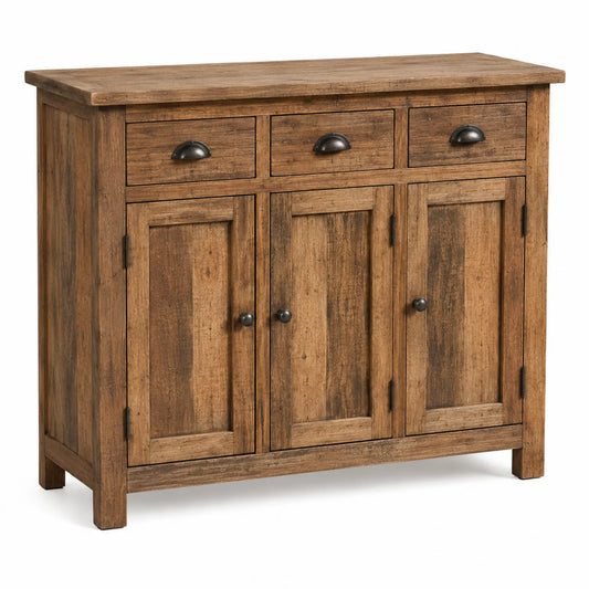 Holz Sideboard Braun mit 3 Türen und 3 Schubladen