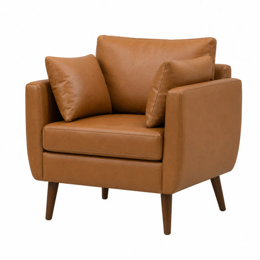 Polstersessel aus PU-Leder Braun 80x90x85 cm